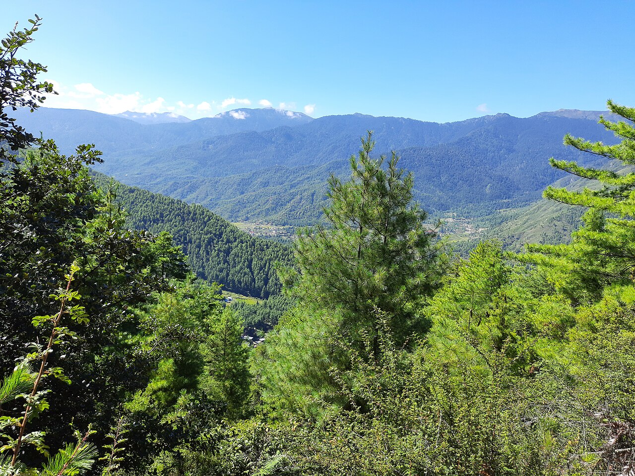 Landscape of the mountains in Bhutan. Location context only; not a photograph of project implementation.